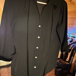 Dress Barn Classic Black Button-Up Shirt